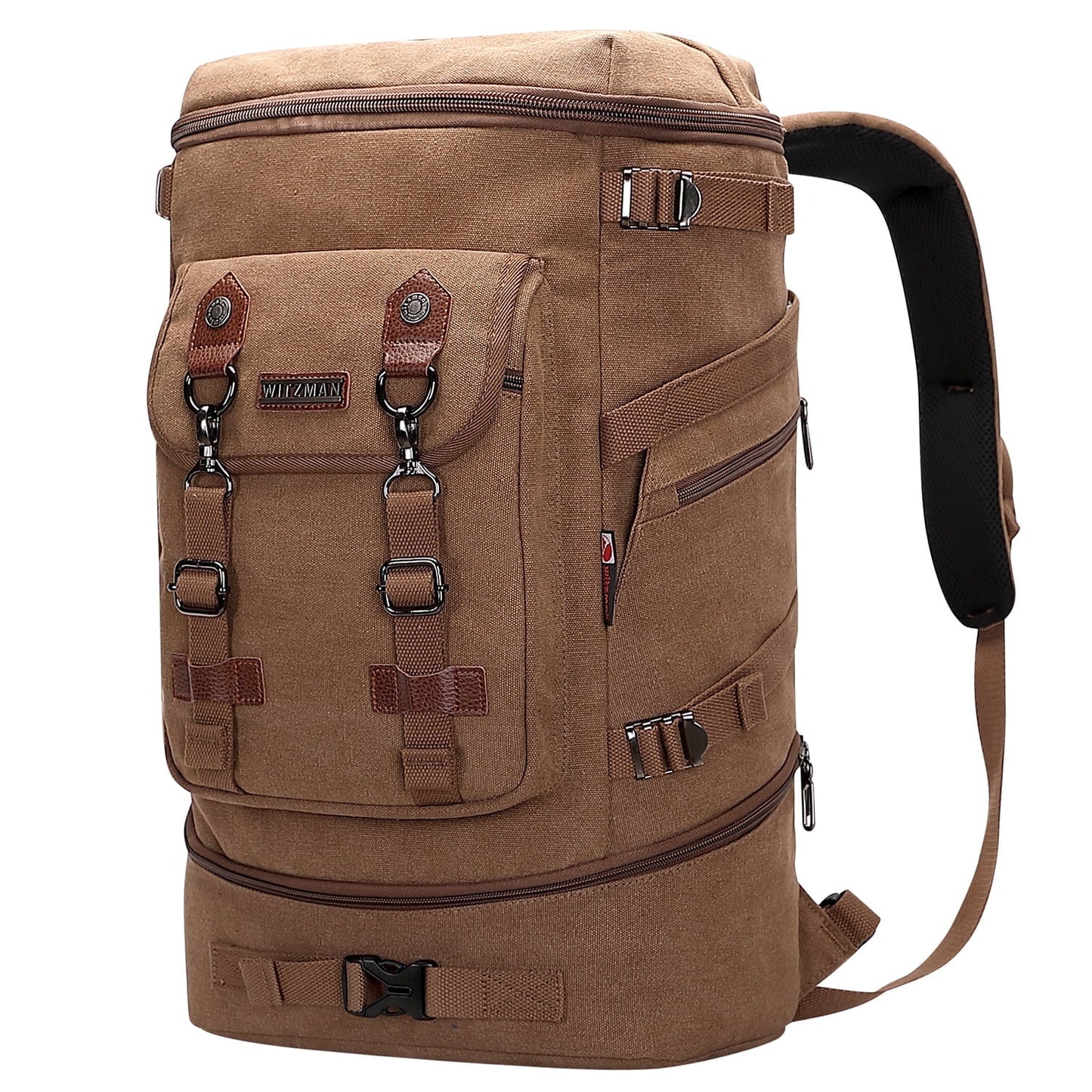 Travel Backpack for Men Large Carry on Vintage Canvas Luggage Backpack Duffel Bag with Shoe Compartment