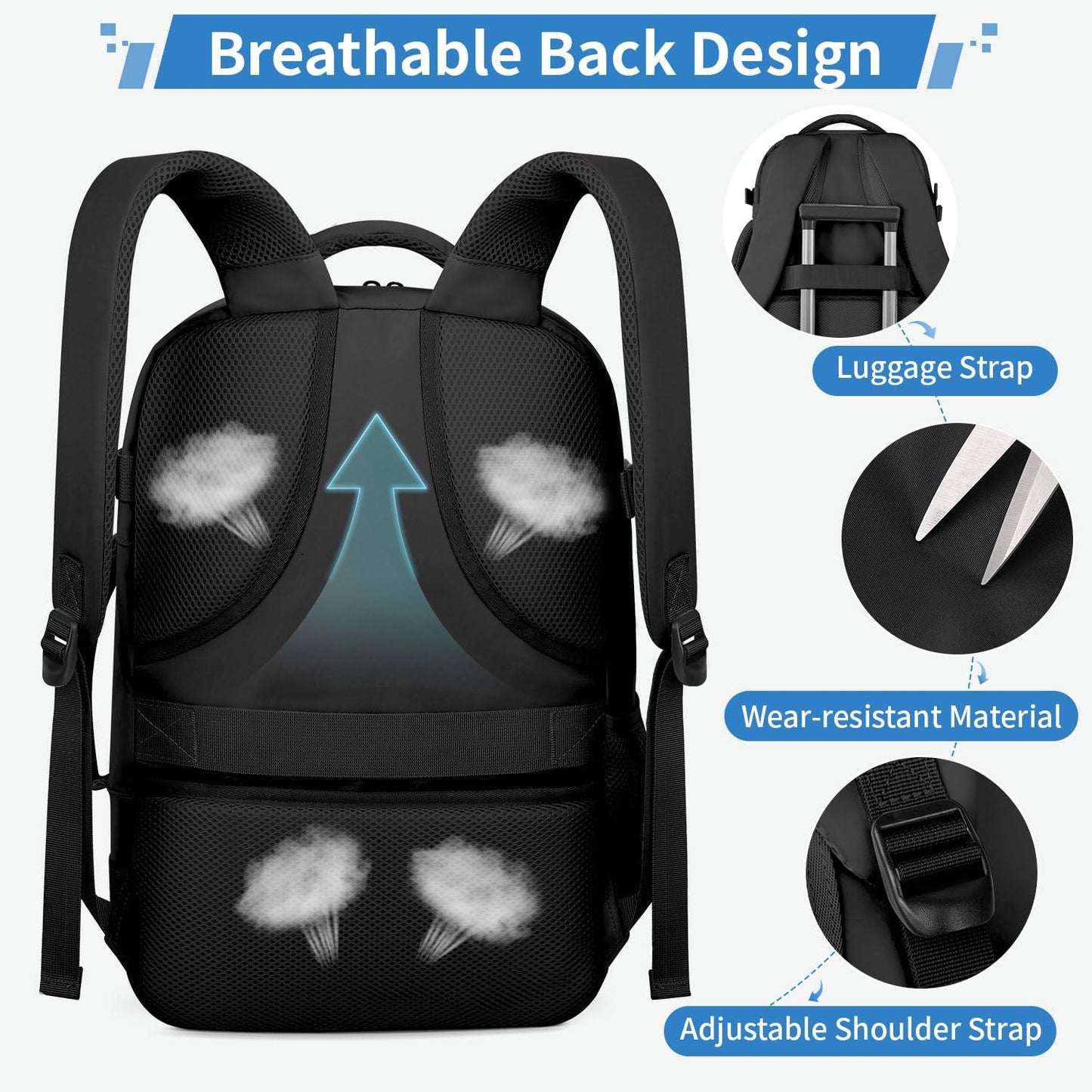 Travel Backpack for Women Men, Carry on Backpack, TSA 15.6 inch Laptop Backpack Flight Approved, Personal Item Travel Bag Nurse Bag Casual Daypack
