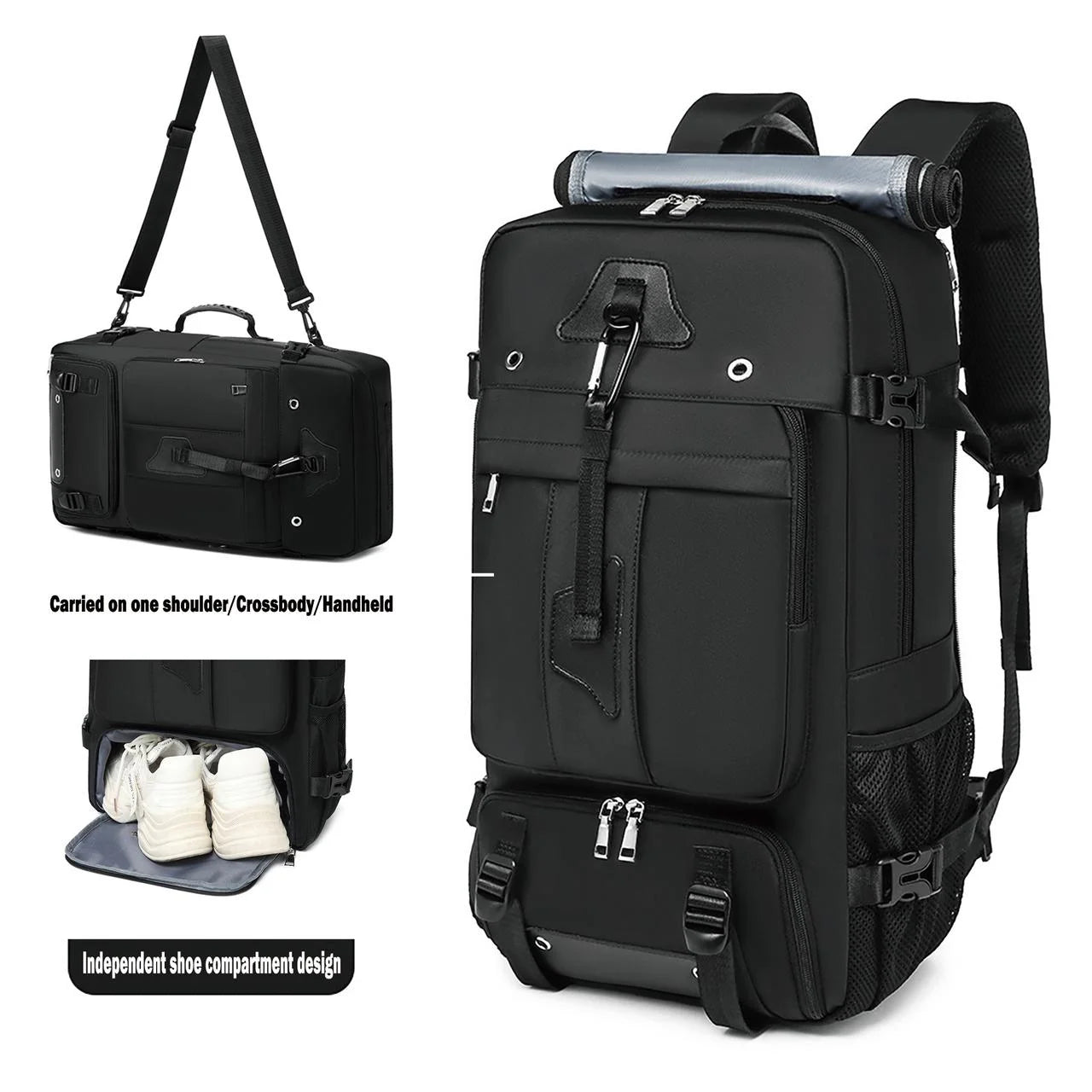 Travel Backpack 50L New Premium - Unisex Extra Large Laptop Backpack for Hiking, Climbing & Business Trips, Waterproof, Black