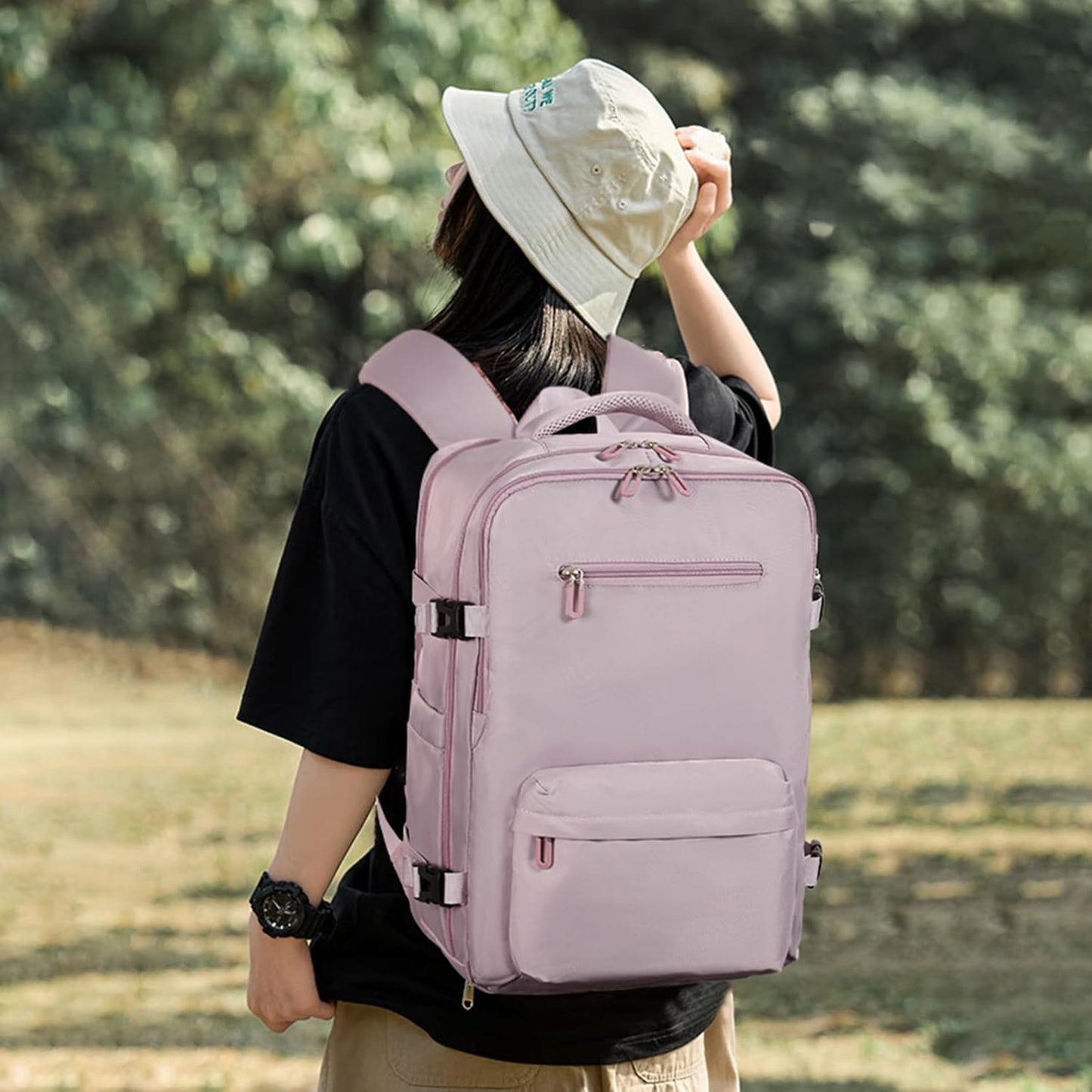 Budder Travel Laptops Backpack for Women Men, Casual Work Bag 17inch High School College Backpack Airline Approved Backpack for Hiking Business