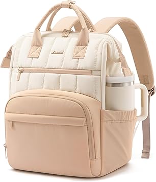Puffer Backpack Purse for Women with 15.6 Inch Laptop Pocket, Nurse Teacher Work Bags for Gifts, Personal Item Travel Bag for College School, Cute Student Bookbag for Teen Girls Waterproof