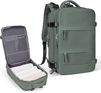 Large Travel Backpack For Women Men,Carry On Backpack,Hiking Backpack Waterproof Outdoor Sports Rucksack Casual Daypack Travel Essentials(Olive Green)