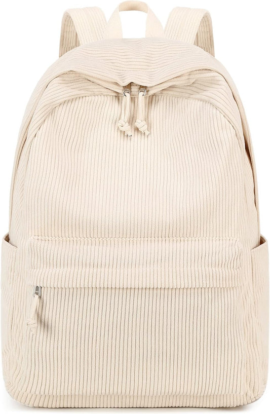 School Backpack for Teens Large Corduroy Bookbag Lightweight 17 inch Laptop